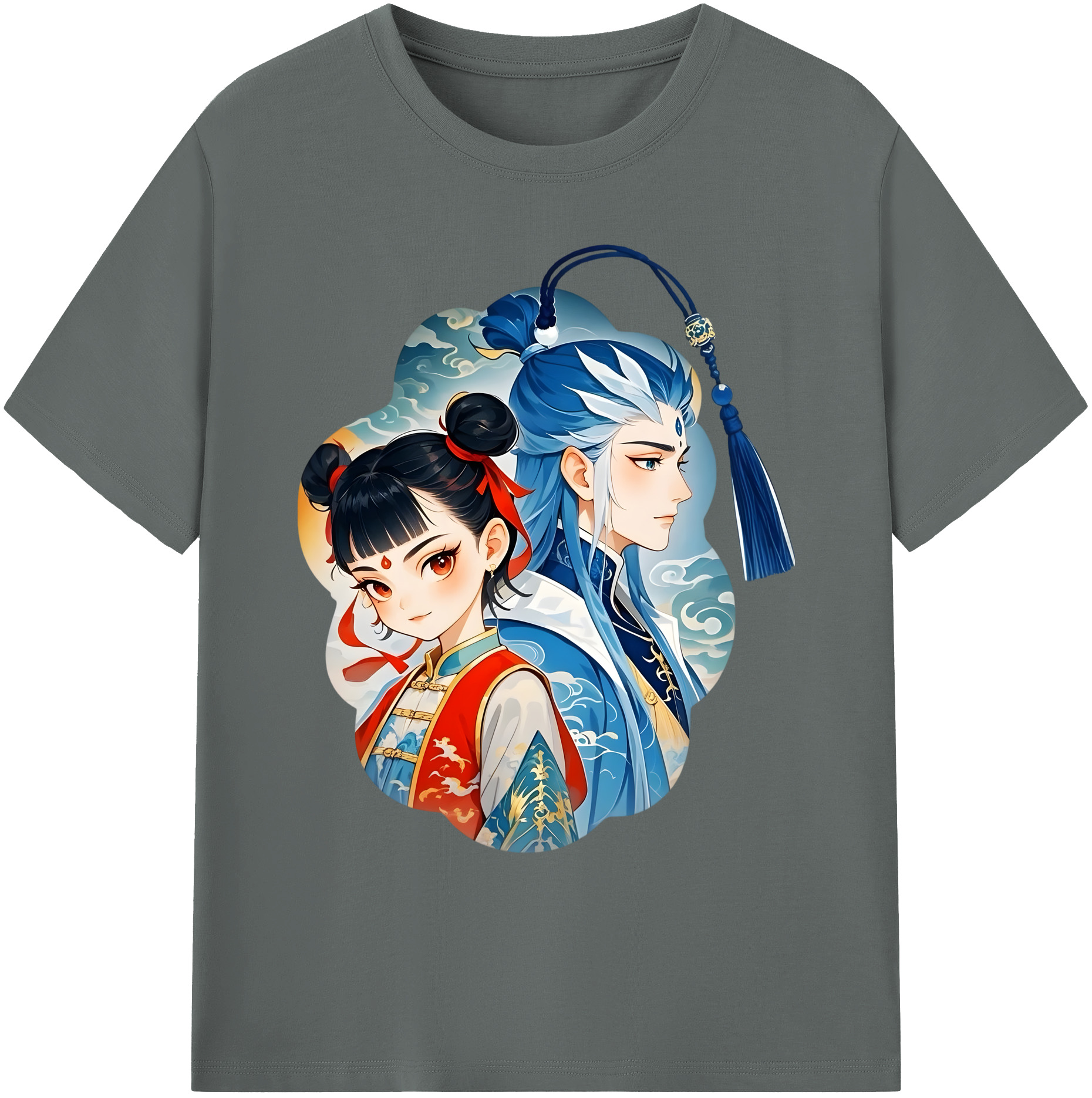 （画像用） Ne Zha 2 ナタ 魔童の大暴れ 綿100％ メンズ半袖Tシャツ｜肌触りやわらか＆通気性